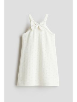 H&M - Girls White Pointelle-Knit Cotton Dress