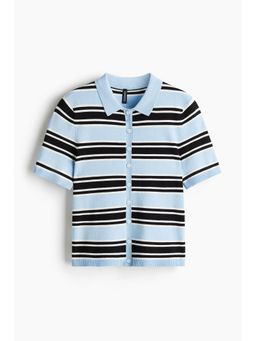 H&M - Women Blue Short-Sleeved Cardigan