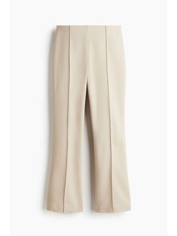 H&M - Women Beige Fla Crease-Front Trousers