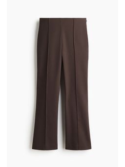 H&M - Women Brown Fla Crease-Front Trousers