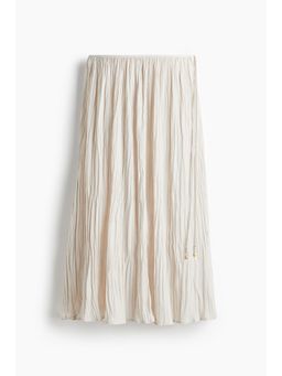 H&M - Women Beige Crinkled Twill Skirt