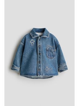 H&M - Boys Blue Embroidery-Detail Denim Overshirt