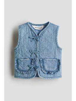 H&M - Girls Blue Quilted Denim Gilet