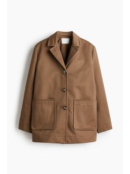 H&M - Women Brown Oversized Twill Jacket
