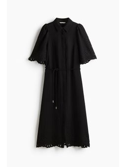 H&M - Women Black Broderie Anglaise Shirt Dress