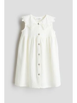 H&M - Girls White Colla Muslin Dress