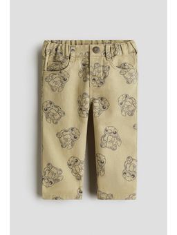 H&M - Boys Beige Printed Twill Trousers