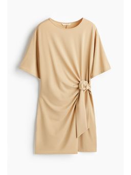 H&M - Women Beige Knot-Detail Dress