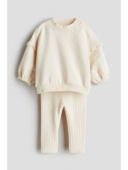 H&M - Girls Beige 2-Piece Cotton
