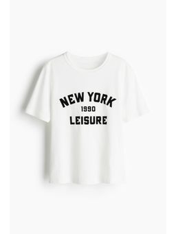 H&M - Women White Print-Motif T-Shirt