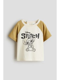 H&M - Boys White Print-Motif Cotton T-Shirt