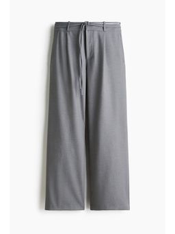 H&M - Women Grey Belted Tailo Trousers