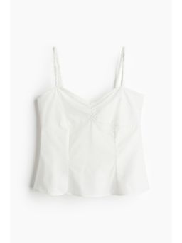 H&M - Women White Gathe Strappy Top