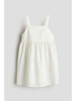 H&M - Girls White Tie-Detail Cotton Dress