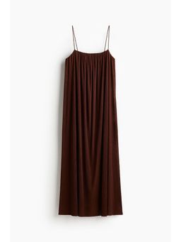 H&M - Women Brown Plisse Strappy Dress