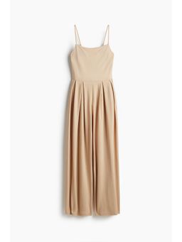 H&M - Women Beige Pleated Jumpsuit