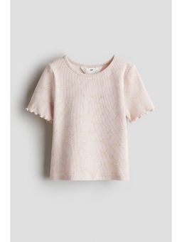 H&M - Girls Pink Ribbed Cotton Top