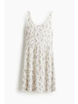 H&M - Women White Crinkled Jersey Dress