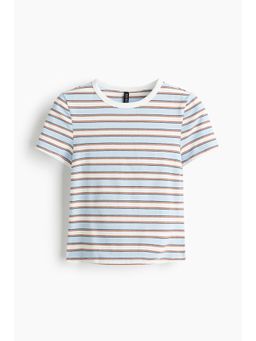 H&M - Women Multi-Color Fitted Cotton T-Shirt