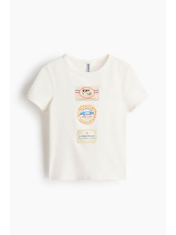 H&M - Women White Fitted Cotton T-Shirt