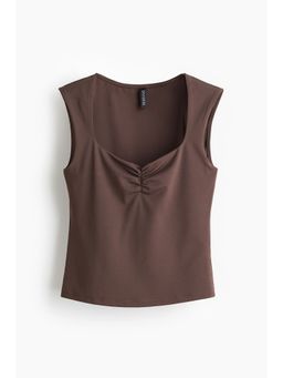 H&M - Women Brown Gathe Vest Top