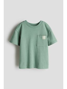 H&M - Boys Green Jacquard-Jersey Cotton T-Shirt