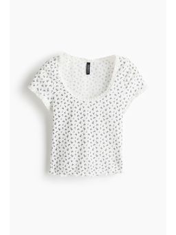 H&M - Women White Lace-Trimmed Top