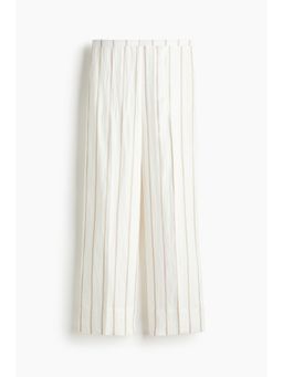 H&M - Women White Wide Twill Trousers