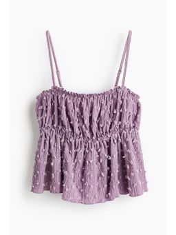 H&M - Women Purple Textured Jersey Top