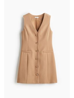 H&M - Women Brown Button-Front Dress