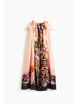 H&M - Women Pink Flounce-Trimmed Strappy Dress
