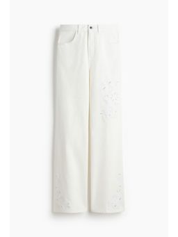 H&M - Women White Broderie Anglaise Trousers