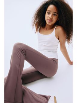 H&M - Girls Purple Flared Sports Leggings With Drymove