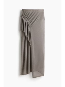 H&M - Women Beige Asymmetric Knitted Skirt