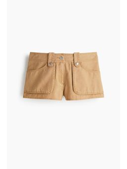 H&M - Women Beige Canvas Mini Shorts