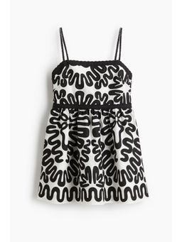 H&M - Women White Embroidered Strappy Dress