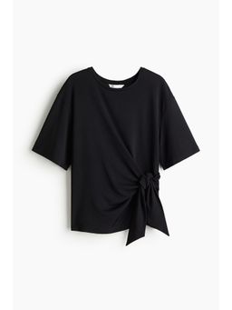 H&M - Women Black Tie-Detail Top