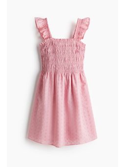 H&M - Women Pink Smocked Broderie Anglaise Dress