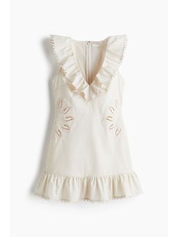 H&M - Women Beige Broderie Anglaise Dress