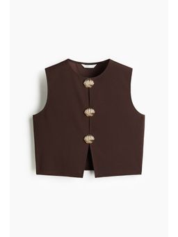 H&M - Women Brown Button-Decorated Top