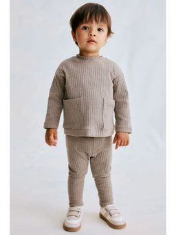 H&M - Boys Grey 2-Piece Ribbed Cotton