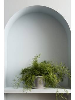 H&M - Grey Large Stoneware Plant Pot With Saucer