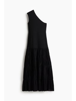 H&M - Women Black Long One-Shoulder Dress