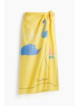 H&M - Women Yellow Printed Cotton Sarong