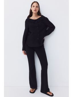 H&M - Women Black MAMA Flared Ponte Di Roma Leggings