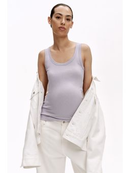 H&M - Women Purple MAMA Ribbed Vest Top