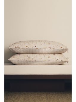 H&M - Beige 2-Pack Floral Pillowcases