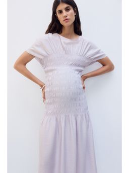 H&M - Women Purple MAMA Smocked-Detail Dress
