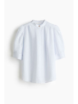 H&M - Women Blue Puff-Sleeved Blouse
