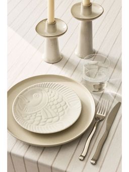H&M - White Stoneware Candlestick
